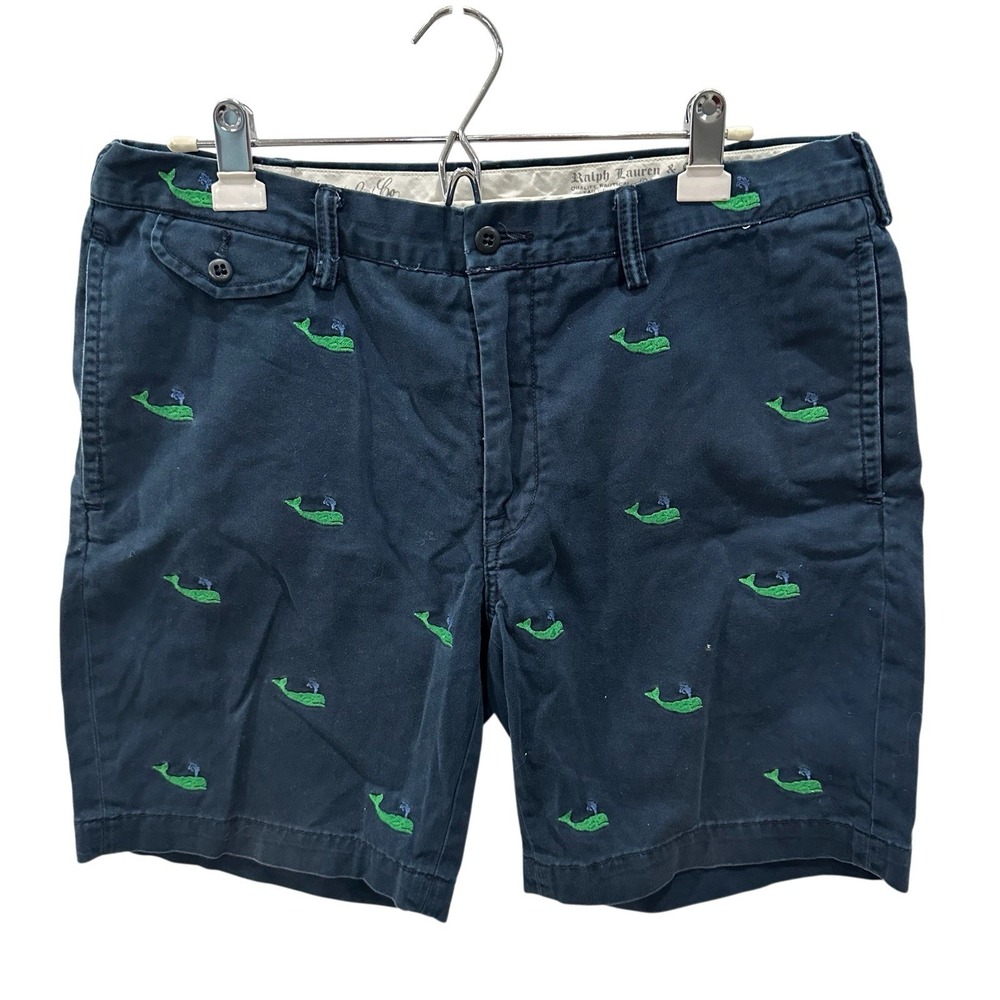 Polo Ralph Lauren Chino Shorts Men's 34 Slim Fit All Over Whales Print Preppy